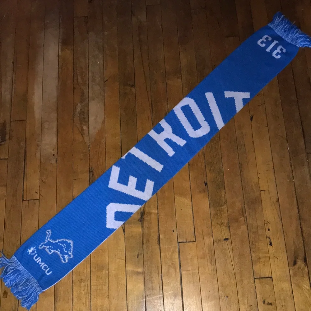 Detroit Lions Knit Scarf - Blue and‎ White